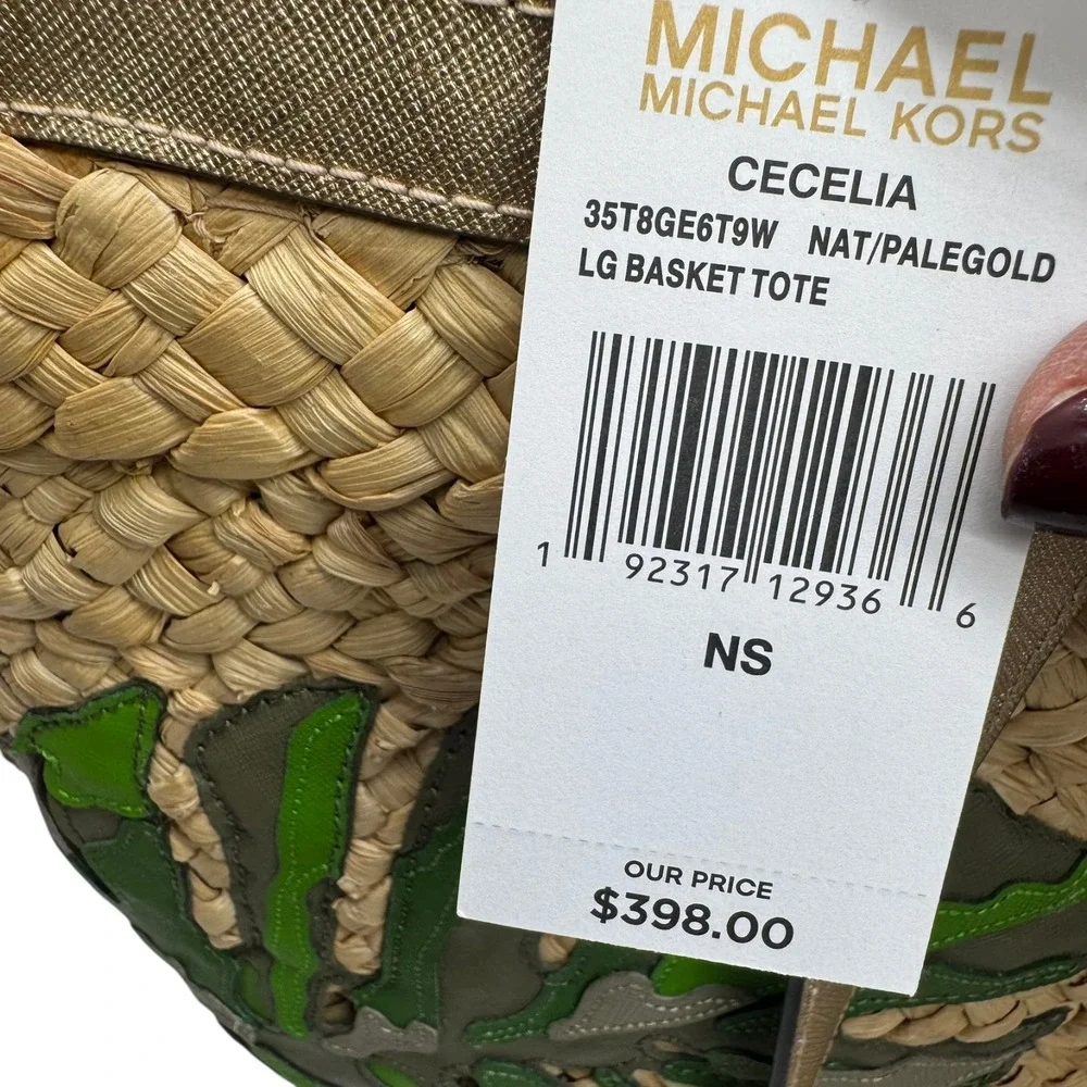 Michael Michael Kors Cecelia Large Basket Tote Malibu Palm NWT $398